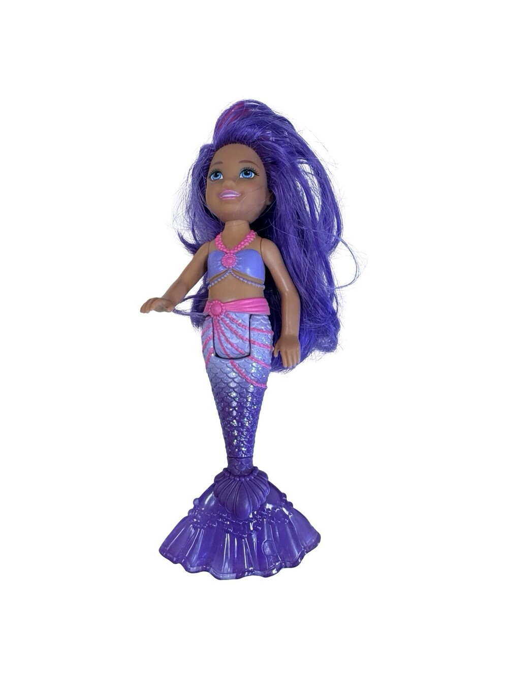 Barbie Dreamtopia Chelsea Mermaid Doll Purple Hair Pink Tiara Mattel